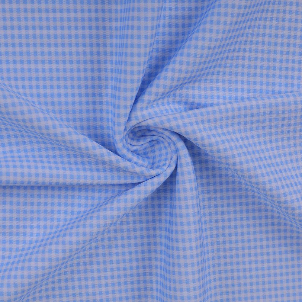 Pencetakan Digital Breathable Friendly Friendly Plaid Cotton Shirt Fabric